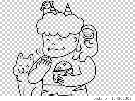 Coloring pages of friendly demons and animals Coloring pages of friendly demons and animals 134861302
