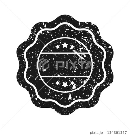 Post stamp, label or badge. Grunge imprint and postmark. Brown vintage circle postcard watermark. Used envelope design element. Vector illustration Post stamp, label or badge. Grunge imprint and postmark. Brown vintage circle postcard watermark. Used envelope design element. Vector illustration 134861357