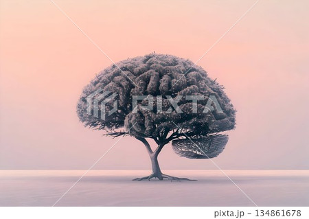human brain branches and roots intricately forming neural patterns 134861678