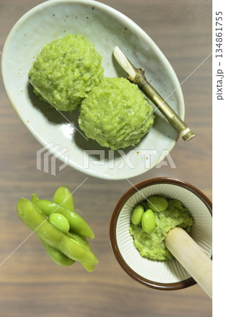 ずんだ餅を俯瞰 134861755