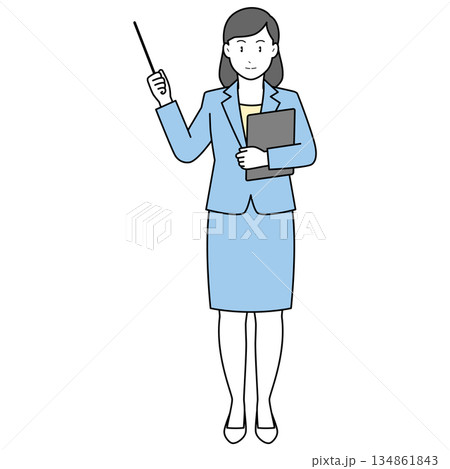 プレゼンする女性ビジネスマン 134861843