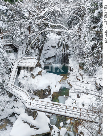 夕森渓谷(冬):竜神の滝 夕森渓谷(冬):竜神の滝 134862405