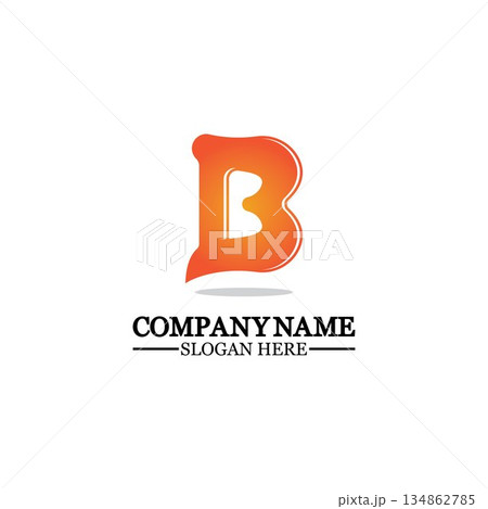 Abstract letter b logo vector. B logo symbol icon design template. 134862785