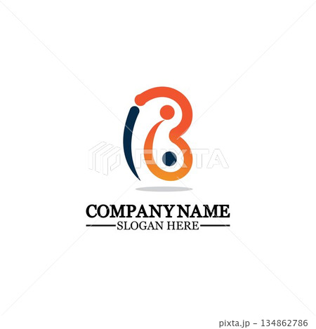 Abstract letter b logo vector. B logo symbol icon design template. 134862786