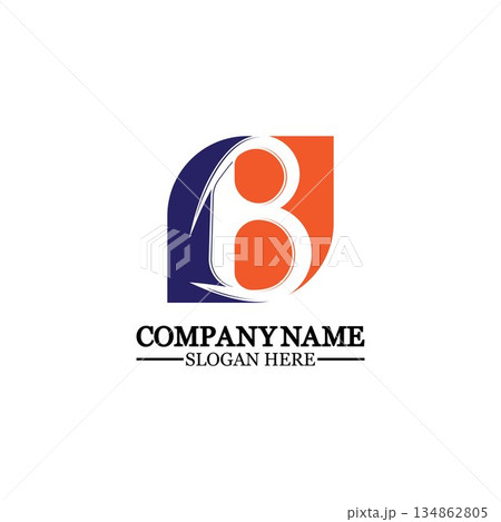 Abstract letter b logo vector. B logo symbol icon design template. Abstract letter b logo vector. B logo symbol icon design template. 134862805