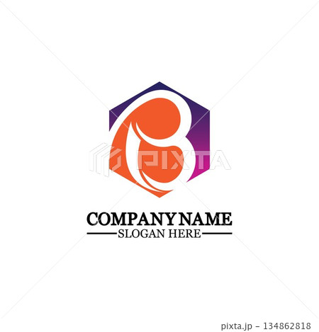 Abstract letter b logo vector. B logo symbol icon design template. Abstract letter b logo vector. B logo symbol icon design template. 134862818