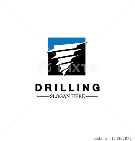Drill logo icon design template ,Logo for mining / business / bore / drilling business / oil drilling. Other companies. Vector illustration. 134862875