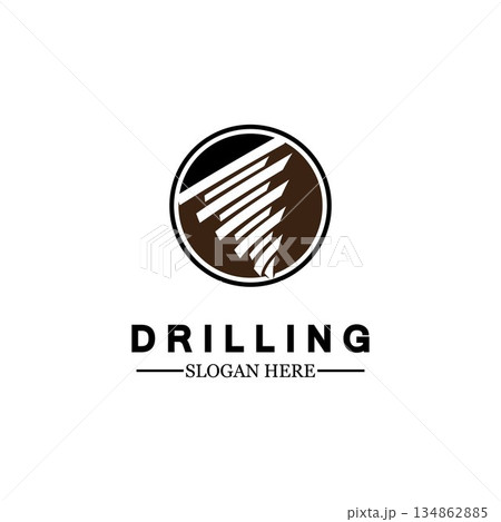 Drill logo icon design template ,Logo for mining / business / bore / drilling business / oil drilling. Other companies. Vector illustration. 134862885