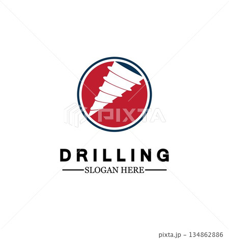 Drill logo icon design template ,Logo for mining / business / bore / drilling business / oil drilling. Other companies. Vector illustration. 134862886
