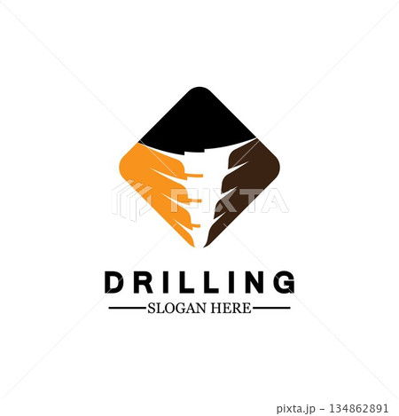 Drill logo icon design template ,Logo for mining / business / bore / drilling business / oil drilling. Other companies. Vector illustration. 134862891