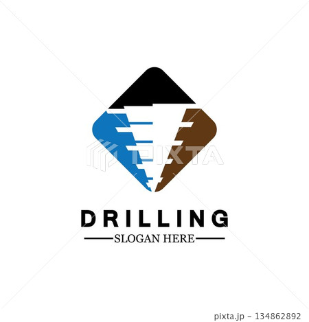Drill logo icon design template ,Logo for mining / business / bore / drilling business / oil drilling. Other companies. Vector illustration. 134862892