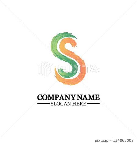 grunge letter S, vector design element,S grungy font, brush, logo, symbol, icon, graphic, vector . 134863008