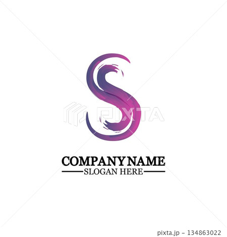 grunge letter S, vector design element,S grungy font, brush, logo, symbol, icon, graphic, vector . 134863022