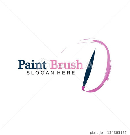 Abstract vector painting brush and colorful paint splash icon, emblem, logo design with color alternative and greyscale version. Editable EPS format design element, arts and crafts concept. Abstract vector painting brush and colorful paint splash icon, emblem, logo design with color alternative and greyscale version. Editable EPS format design element, arts and crafts concept. 134863185