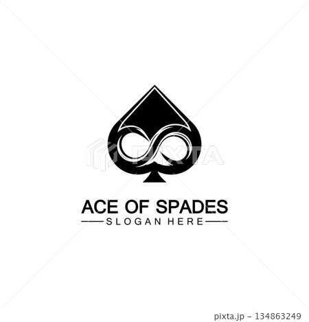 Ace of Spades icon logo design. Flat related icon for web and mobile applications. It can be used as - logo, pictogram, icon, infographic element. Illustration. 134863249