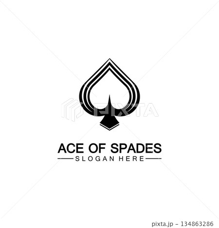 Ace of Spades icon logo design. Flat related icon for web and mobile applications. It can be used as - logo, pictogram, icon, infographic element. Illustration. 134863286