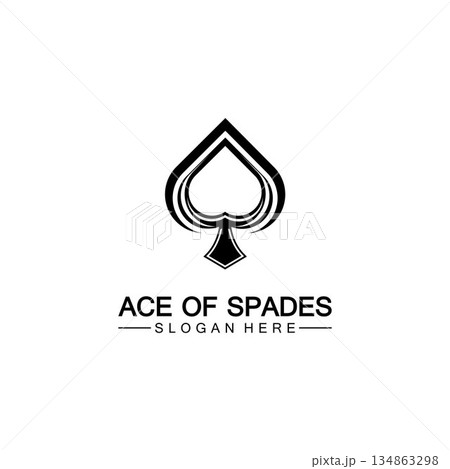 Ace of Spades icon logo design. Flat related icon for web and mobile applications. It can be used as - logo, pictogram, icon, infographic element. Illustration. 134863298