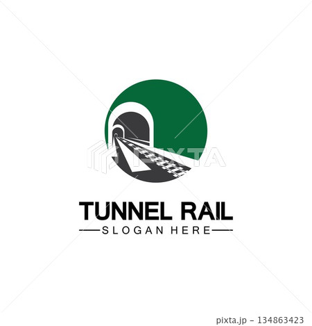 Rail with tunnel logo icon vector design template 134863423