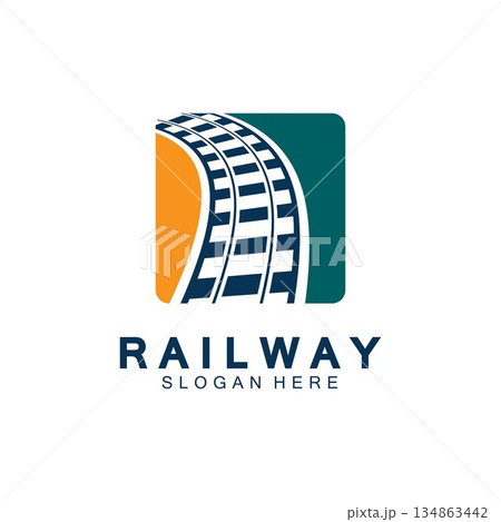 Simple Rail logo vector icon design illustration 134863442
