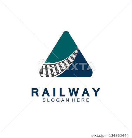 Simple Rail logo vector icon design illustration 134863444