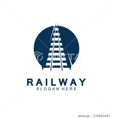 Simple Rail logo vector icon design illustration 134863447