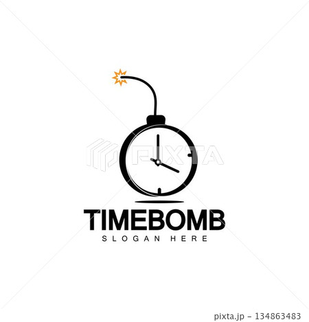 Time bomb logo vector icon ilustration design template Time bomb logo vector icon ilustration design template 134863483