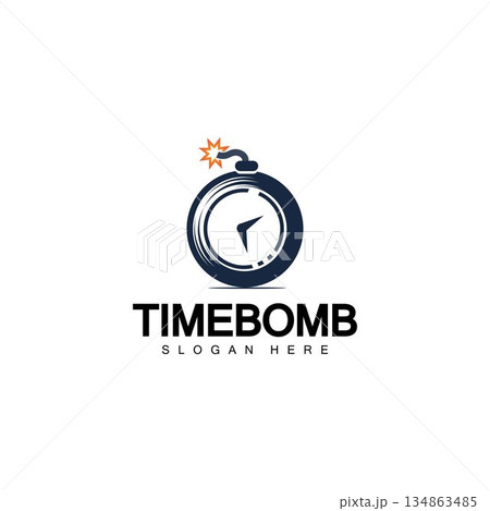 Time bomb logo vector icon ilustration design template Time bomb logo vector icon ilustration design template 134863485