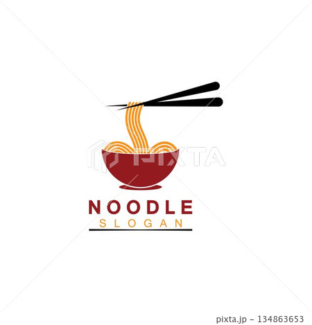 Noodle logo Vector Icon llustration design template.Suitable for any business related to ramen, noodles, fast food restaurants, Korean food, Japanese food or any other business on a white background. Noodle logo Vector Icon llustration design template.Suitable for any business related to ramen, noodles, fast food restaurants, Korean food, Japanese food or any other business on a white background. 134863653