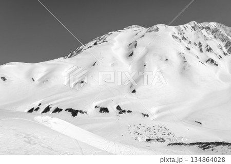 室堂平から雷鳥沢と別山乗越を見上げる 残雪期の北アルプス立山・別山登山 新聞広告用 室堂平から雷鳥沢と別山乗越を見上げる 残雪期の北アルプス立山・別山登山 新聞広告用 134864028