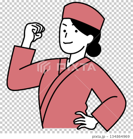 A reliable female waitress at a Japanese restaurant A reliable female waitress at a Japanese restaurant 134864969