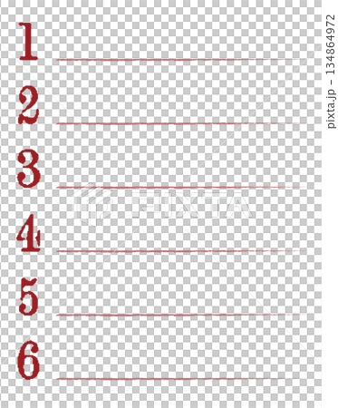 Retro textured number stamp style list, decorative frame for headings and item organization, ranking and procedure explanation, 1 to 6 Retro textured number stamp style list, decorative frame for headings and item organization, ranking and procedure explanation, 1 to 6 134864972