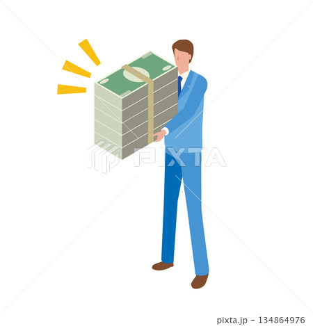 大金を持つビジネスマン 134864976