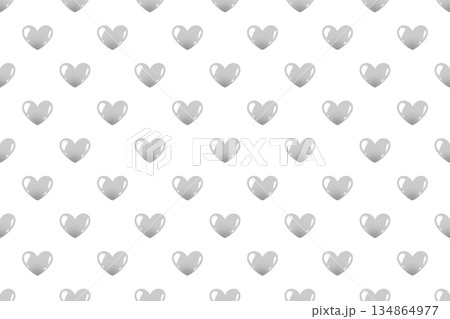 つやつやハートパターングレー 134864977