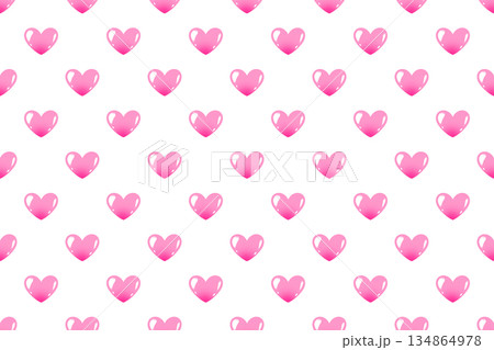 つやつやハートパターンピンク つやつやハートパターンピンク 134864978