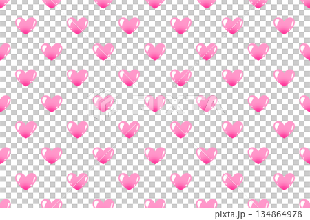 つやつやハートパターンピンク つやつやハートパターンピンク 134864978