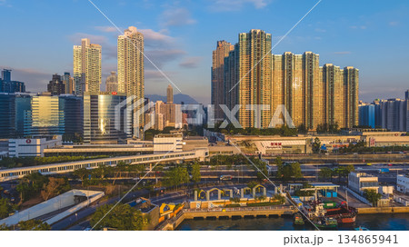 Dec 24 2025 Modern High Rise Apartment Buildings in West Kowloon Hong Kong 134865941
