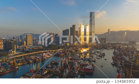 Dec 24 2025 New Yau Ma Tei Typhoon Shelter in West Kowloon Hong Kong 134865952
