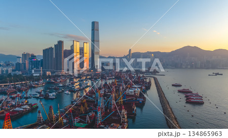 Dec 24 2025 New Yau Ma Tei Typhoon Shelter in West Kowloon Hong Kong 134865963