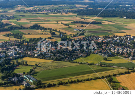 View from the plane of Oberglatt, Zurich, Swiss 134866095