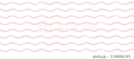 Seamless striped backdrop. Girly baby doodle and watercolor. Minimalist nursery or kids wallpaper. Vector illustration 134866145
