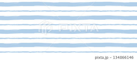 Wavy sea pattern. Hand drawn watercolor lines. Nautical background or summer wallpaper. Vector illustration 134866146