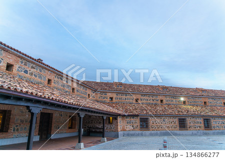 Historic Parador de Toledo hotel building with stone walls in Spain. Historic Parador de Toledo hotel building with stone walls in Spain. 134866277