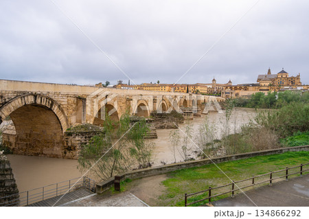 Roman Bridge spanning Guadalquivir River with Mosque-Cathedral in Cordoba, Spain Roman Bridge spanning Guadalquivir River with Mosque-Cathedral in Cordoba, Spain 134866292