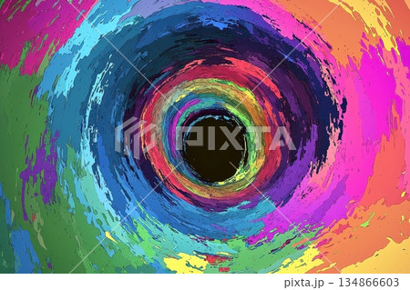 Psychedelic Swirl of Neural Pathways in Vibrant Rainbow Colors and Pale Tones 134866603