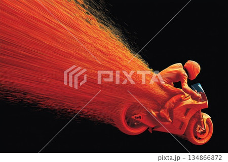 Surreal Visualization of Speed with Dynamic Motion Blur of a Motorcycle Rider Surreal Visualization of Speed with Dynamic Motion Blur of a Motorcycle Rider 134866872