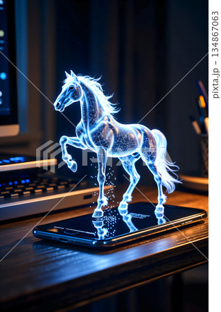 ホログラフィック投影の馬 134867063