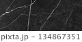 Beautiful black marble ceramic tiles, natural abstract striped pattern on a surface 134867351