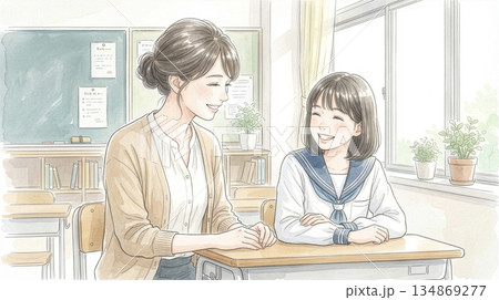 相談を受ける先生 134869277