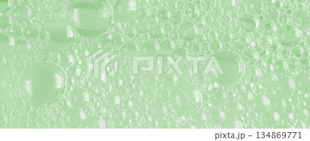 Bubbles of body gel or shampoo or shaving gel. Closeup. 134869771