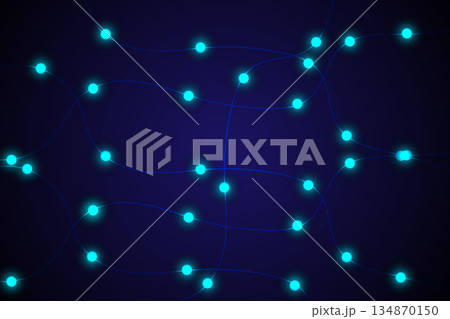Abstract AI Network Background with Glowing Nodes and Digital Connections 134870150